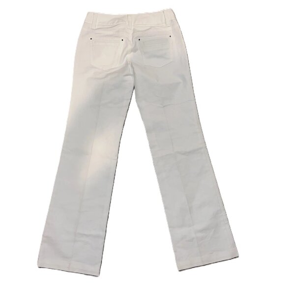 NWOT Ann Taylor Straight Cut Flare Leg Mid Rise White 'Lindsay' Pant - Size 6 - Picture 2 of 6